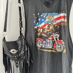 Rare 1991 Harley-Davidson • XL • T-Shirt • hand-cut raw Dyi sleeves